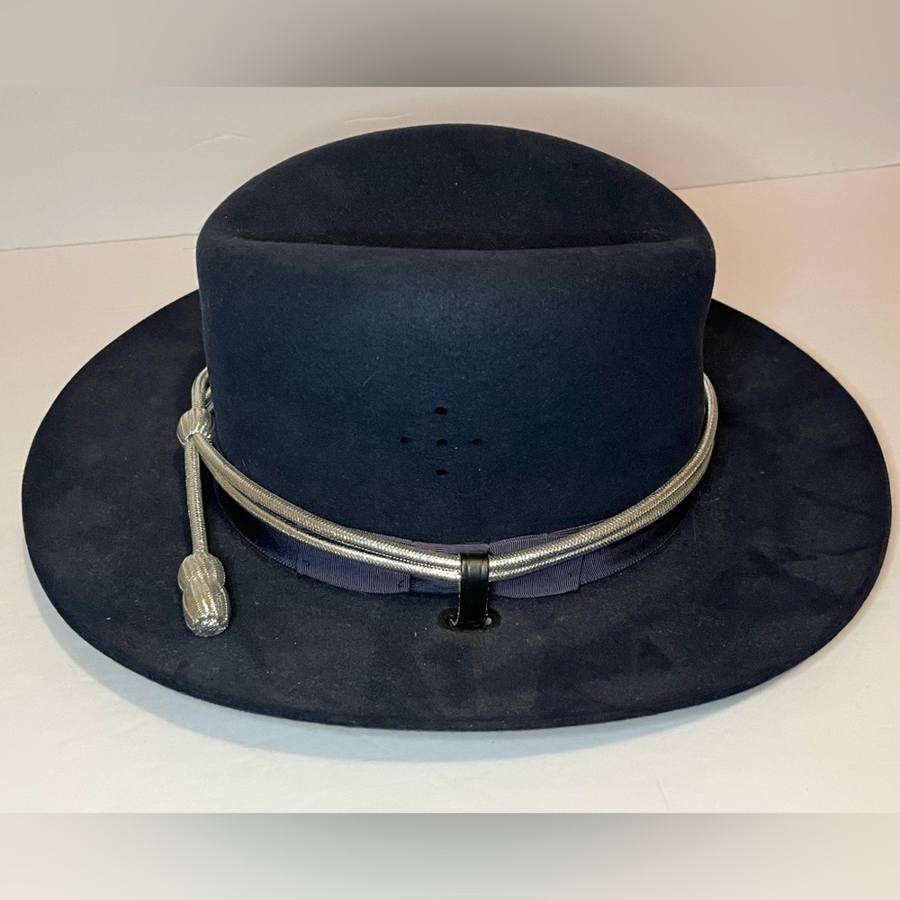 Stratton Campaign Style Felt Hat in Navy Silver Tassel Accent Size 7 - Picture 6 of 11